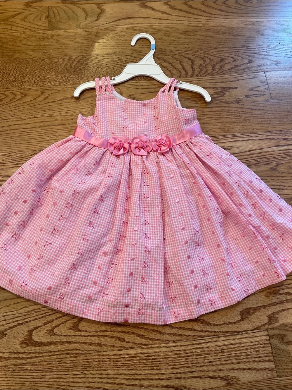 Jessica Ann Pink Floral Ribbon-Waist Party Dress